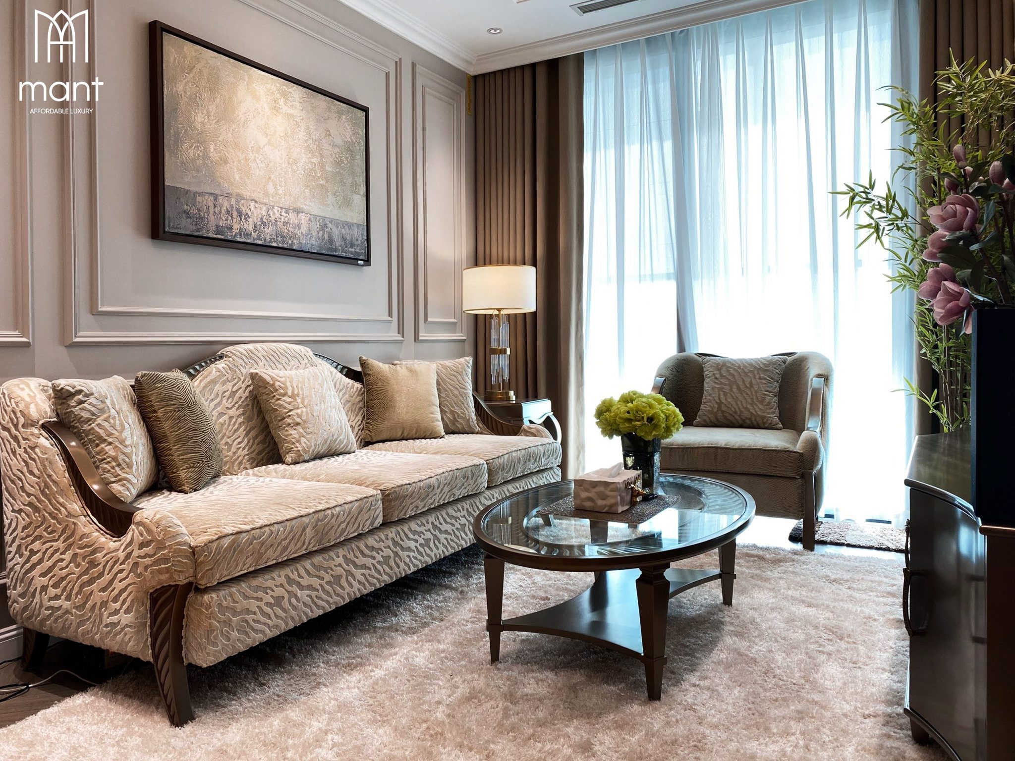 sofa văng đẹp được thiết kế bởi mant cho căn hộ Hà Đông