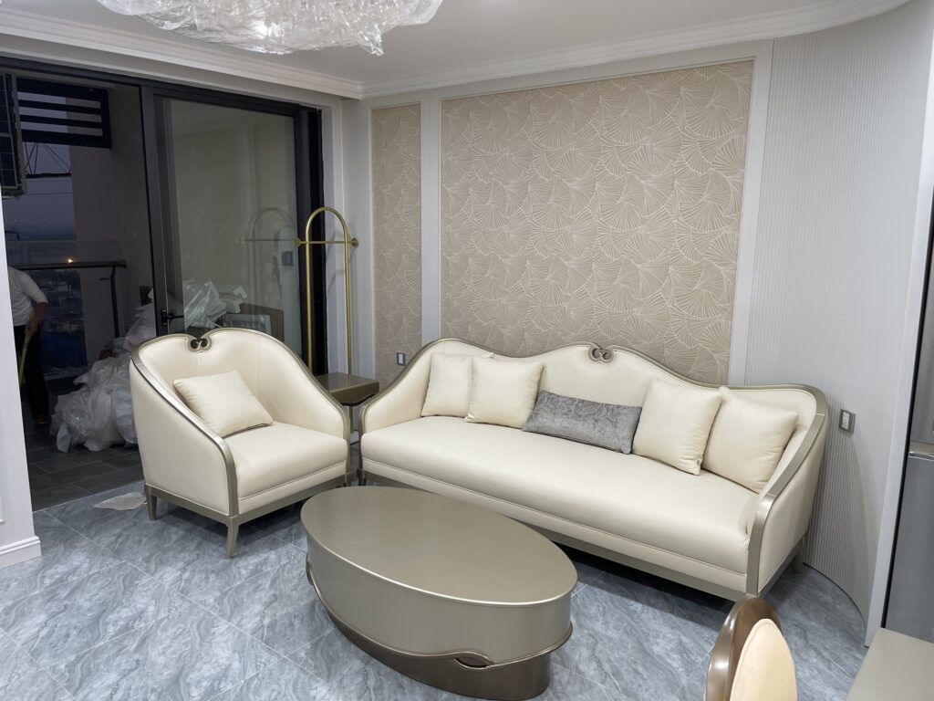 sofa phòng khách cho căn hộ Hải Phòng thiết kế bởi Mant