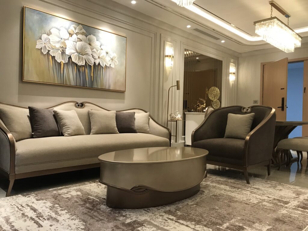 sofa tân cổ cao cấp cho căn hộ chung cư minato hải phòng