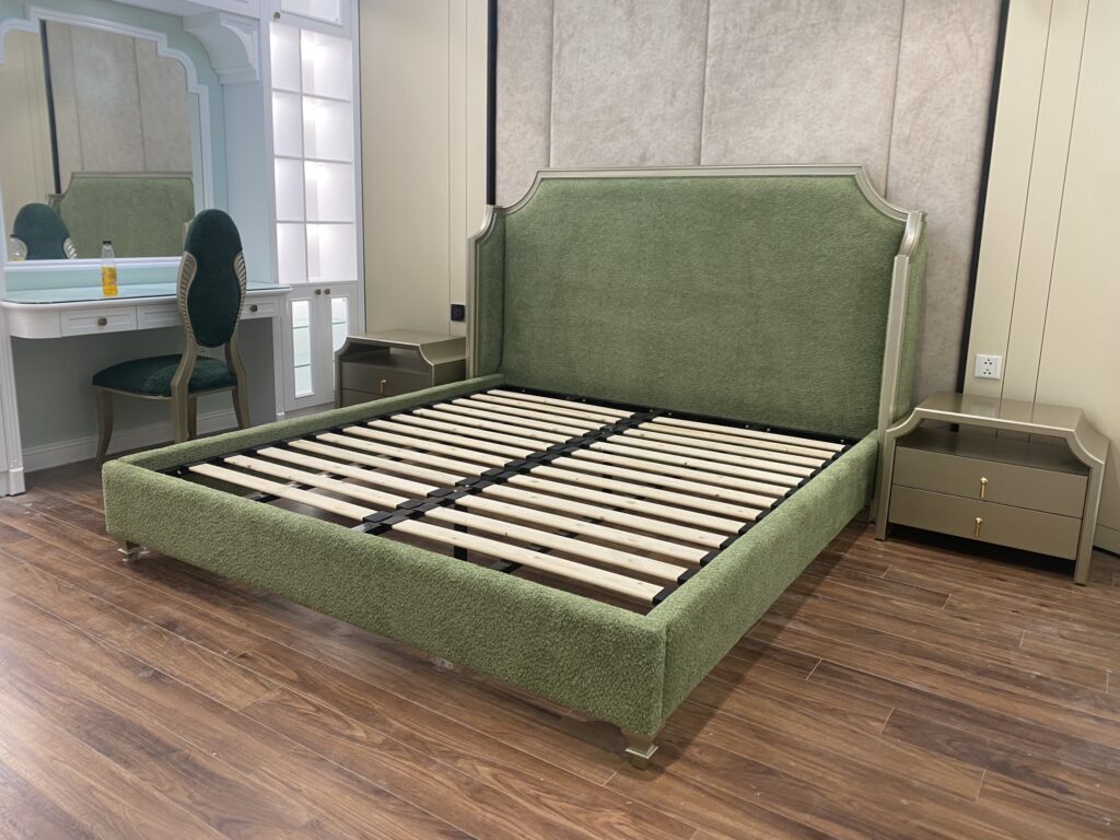 giường tân cổ bọc gỗ thiết kế cao cấp bởi mant cho phòng ngủ master cao cấp