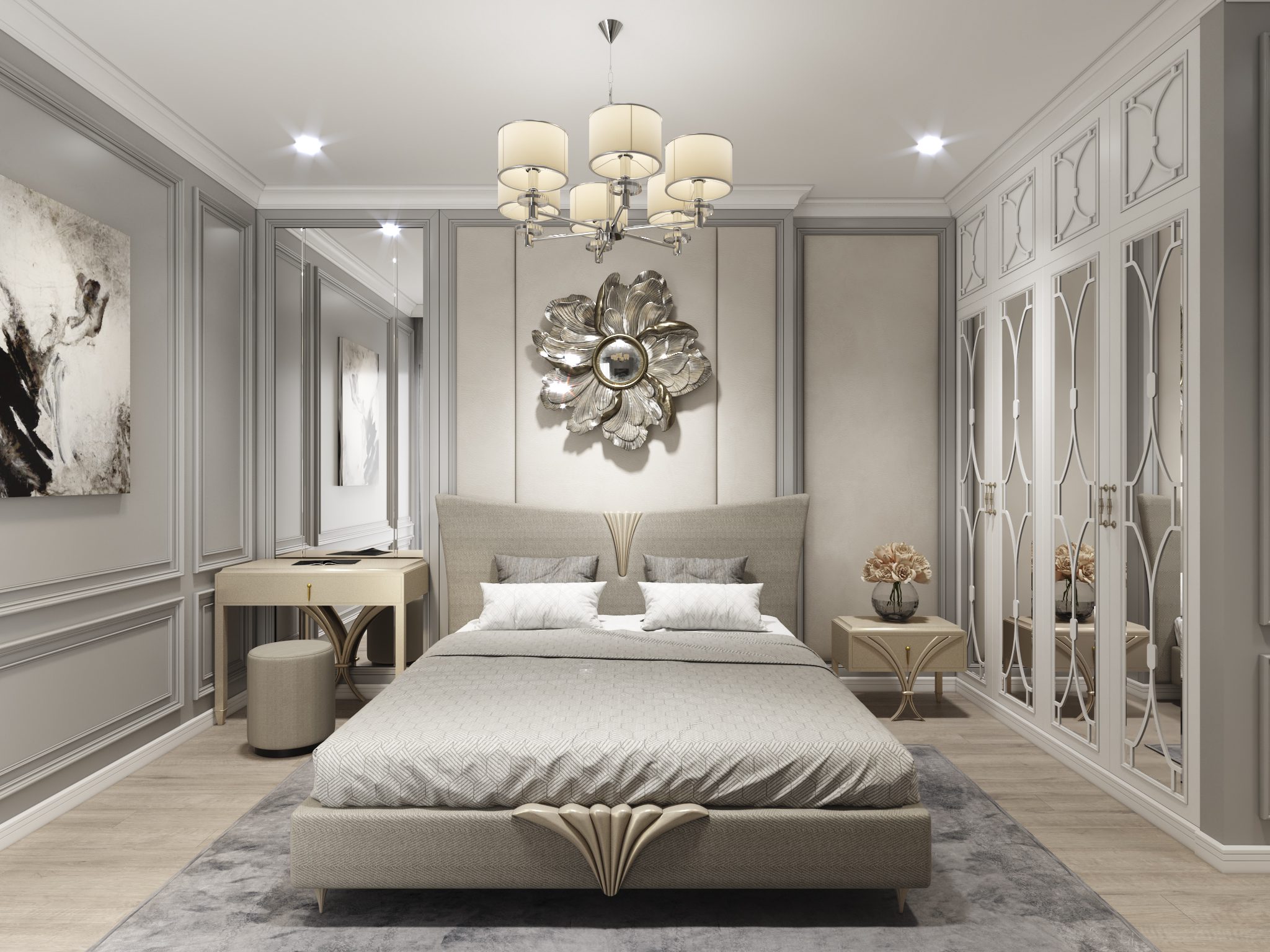 thiết kế nội thất phòng ngủ master cho căn hộ Sunshine City